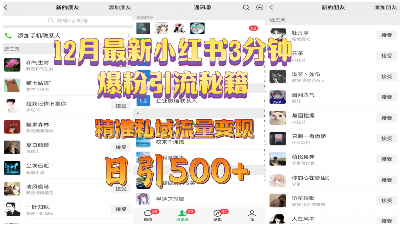 12月最新小红书3分钟爆粉引流秘籍，精准私域流量变现 日引500+副业网-副业赚钱-互联网创业-资源整合99副业网