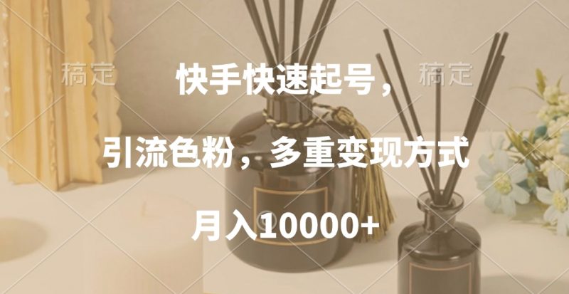 快手快速起号,引流色粉,多重变现方式,月入10000+副业网-副业赚钱-互联网创业-资源整合99副业网