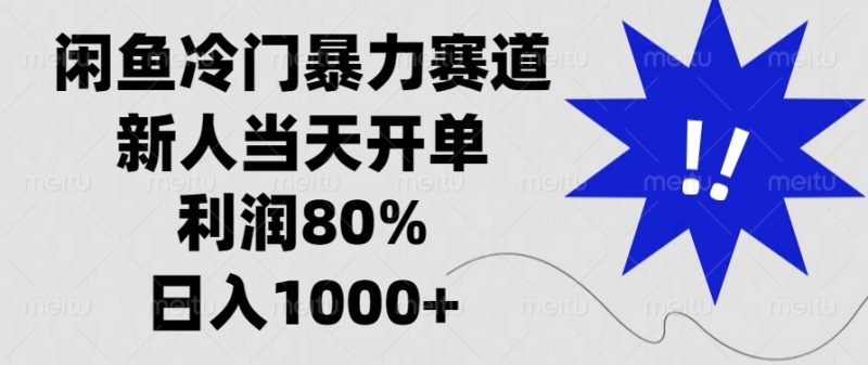 闲鱼冷门暴力赛道，利润80%，日入1000+新人当天开单，副业网-副业赚钱-互联网创业-资源整合99副业网