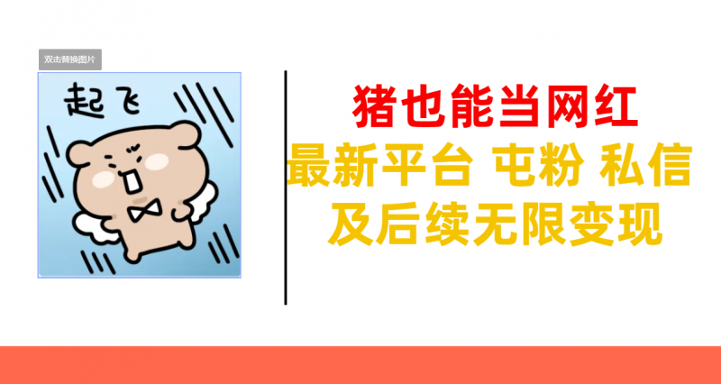 猪也能当网红-最新平台 屯粉 交流 私信 及后续无限变现副业网-副业赚钱-互联网创业-资源整合99副业网