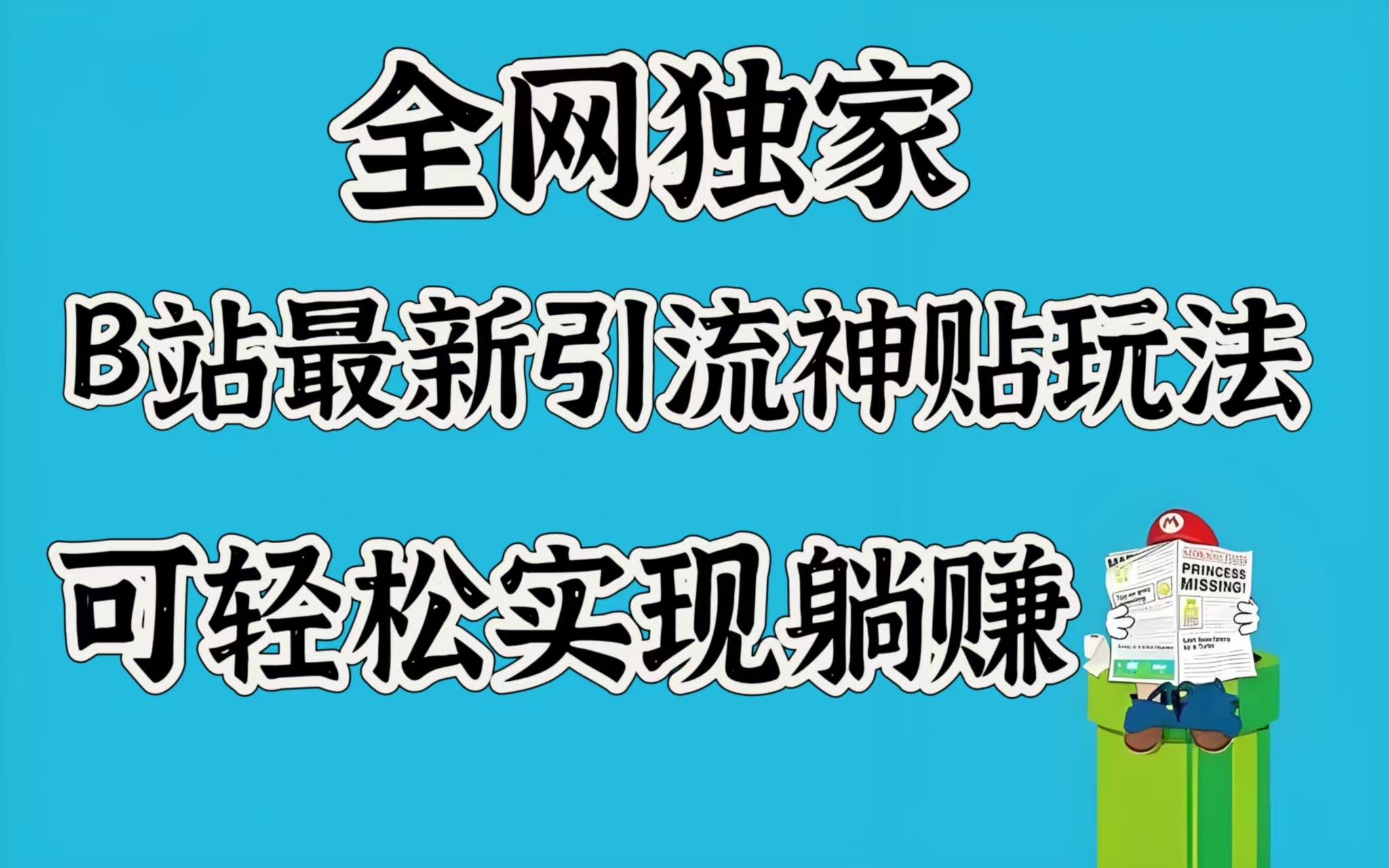 全网独家，B站最新引流神贴玩法，可轻松实现躺赚副业网-副业赚钱-互联网创业-资源整合99副业网