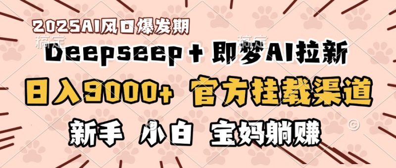 日入9000+！DeepSeep＋即梦拉新，官方挂载渠道，新手小白宝妈躺赚副业网-副业赚钱-互联网创业-资源整合99副业网