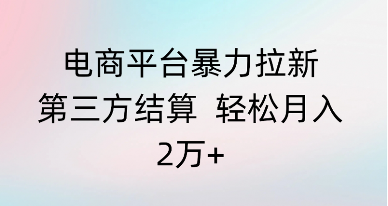电商平台暴力拉新第三方结算 轻松月入2万+副业网-副业赚钱-互联网创业-资源整合99副业网