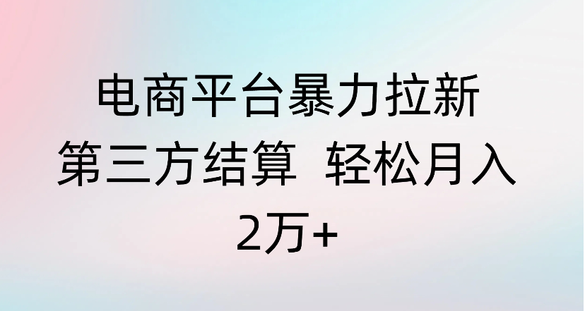 电商平台暴力拉新第三方结算 轻松月入2万+副业网-副业赚钱-互联网创业-资源整合99副业网