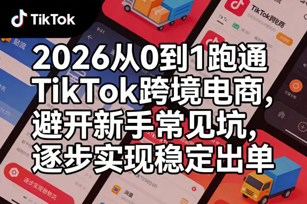 2026从0到1跑通TikTok跨境电商，避开新手常见坑，逐步实现稳定出单副业网-副业赚钱-互联网创业-资源整合99副业网