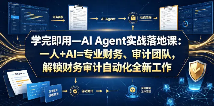 学完即用—AI Agent实战落地课：一人+AI=专业财务、审计团队，解锁财务审计自动化全新工作模式副业网-副业赚钱-互联网创业-资源整合99副业网