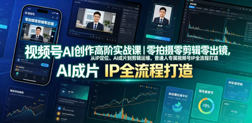视频号AI创作高阶实战课|零拍摄零剪辑零出镜,从IP定位、AI成片到剪辑运维,普通人专属视频号IP全流程打造插图 视频号AI创作高阶实战课|零拍摄零剪辑零出镜,从IP定位、AI成片到剪辑运维,普通人专属视频号IP全流程打造插图