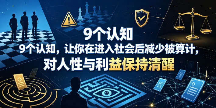 付费文章：9个认知，让你在进入社会后减少被算计，对人性与利益保持清醒副业网-副业赚钱-互联网创业-资源整合99副业网